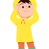 illustration for boy wearing raincoat