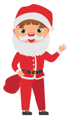 Boy wearing santa claus outfit  Illustration