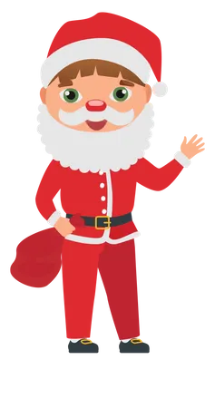 Boy wearing santa claus outfit  Illustration