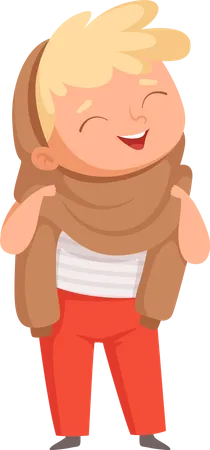 Boy wearing scarf  Illustration