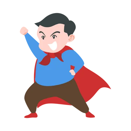 Boy wearing super hero costume  Illustration