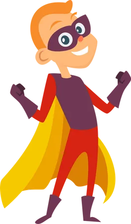 Boy wearing Superhero Costume  Illustration