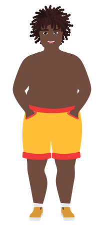 Boy Wearing Swimming short  Illustration