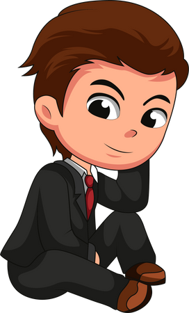 Boy Wearing Tuxedo  Illustration