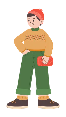 Boy wears sweater  Illustration