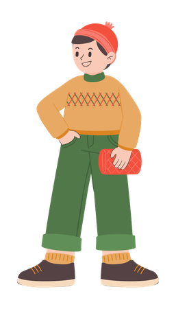 Boy wears sweater  Illustration