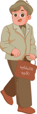 Boy Wedding Ring Bearer and board  Illustration