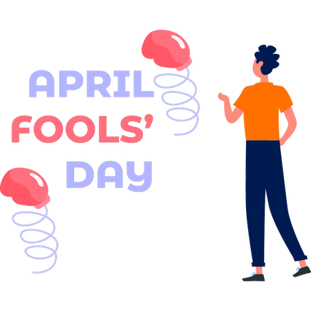 Boy wishing april fools day  Illustration