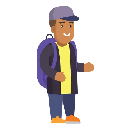 Boy with backpack Illustration