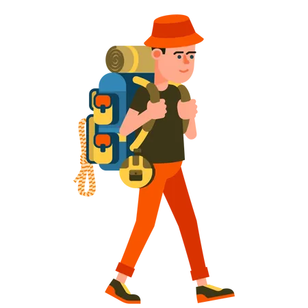 Boy With Backpack Illustration