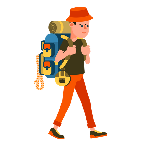 Boy With Backpack  Illustration