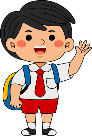 Boy with backpack  Illustration