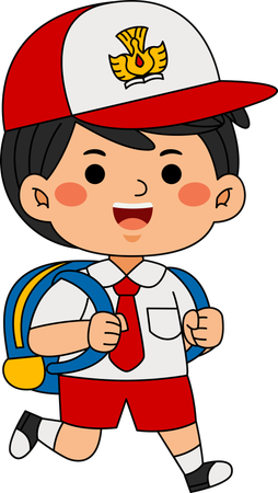 Boy with backpack  Illustration