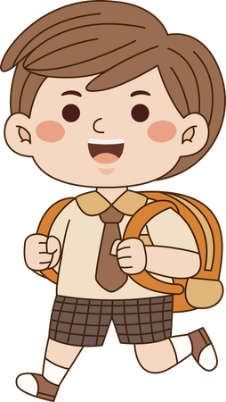 Boy with backpack  Illustration