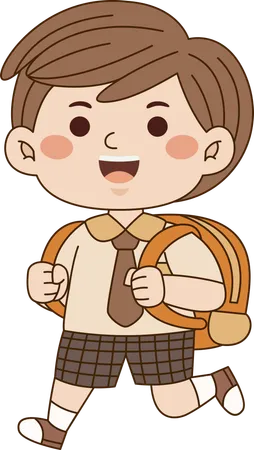 Boy with backpack  Illustration