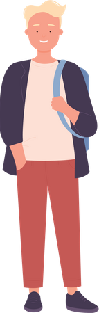 Boy with bag pack  Illustration