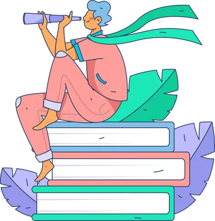 Boy With Book  Illustration