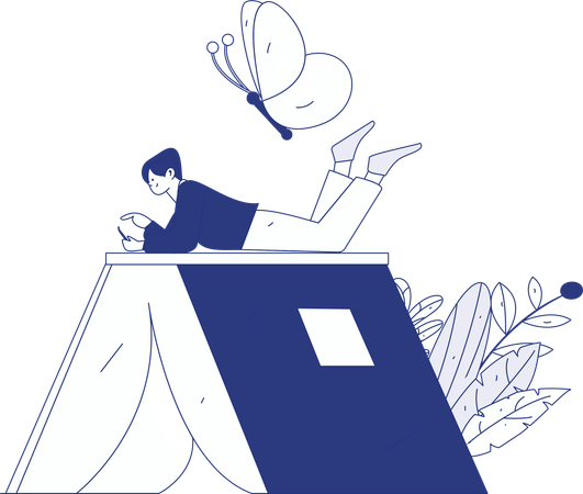 Boy With Book  Illustration