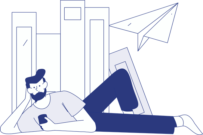 Boy With Book  Illustration