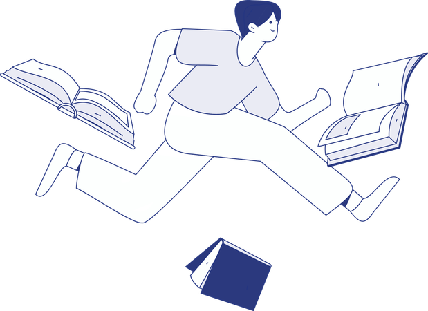 Boy With Book  Illustration