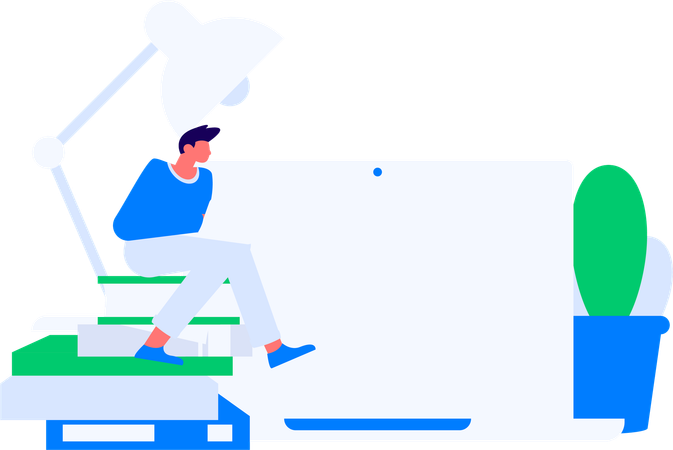 Boy With Book  Illustration