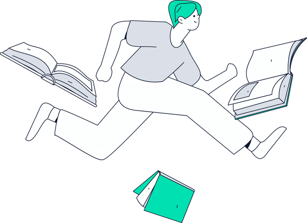 Boy with Book  Illustration