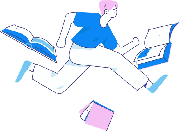 Boy with Book  Illustration