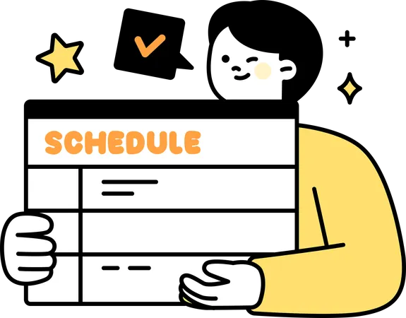 Boy with business schedule  Illustration