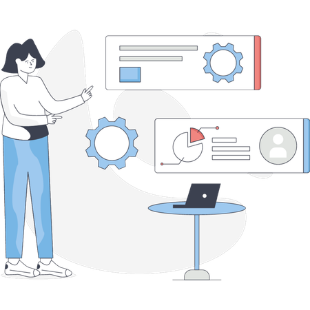 Boy with business strategy  Illustration