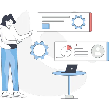 Boy with business strategy  Illustration
