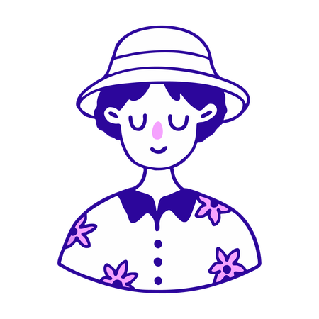 Boy with cap on his head  Illustration