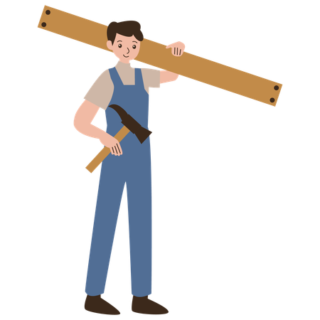 Boy with carpentry skill  Illustration