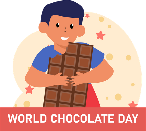Boy with chocolate  Illustration