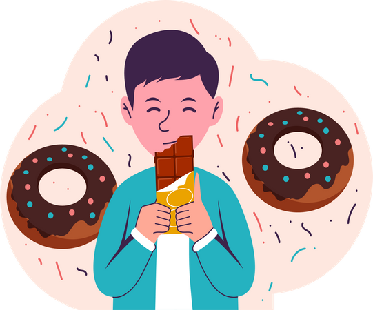 Boy with chocolate  Illustration