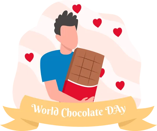 Boy with chocolate  Illustration