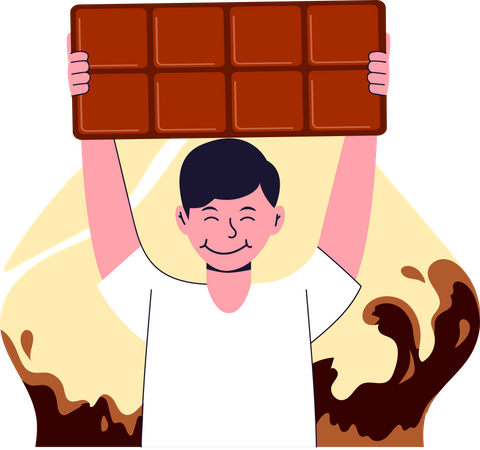 Boy with chocolate  Illustration