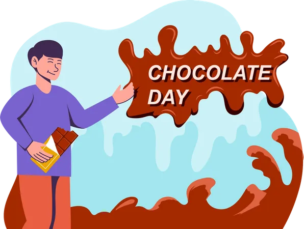 Boy with chocolate  Illustration