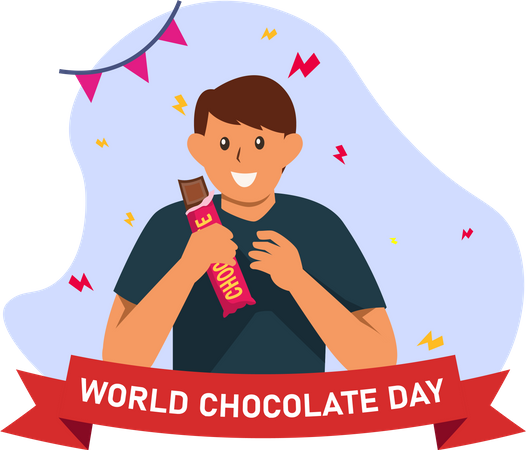 Boy with chocolate  Illustration