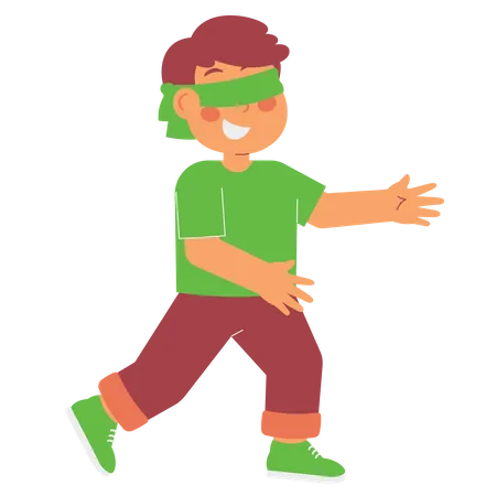 Boy With Closed Eyes Game  Illustration
