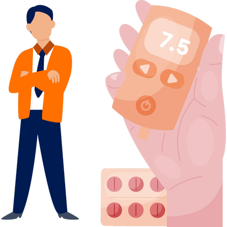 Boy with diabetes classification  Illustration