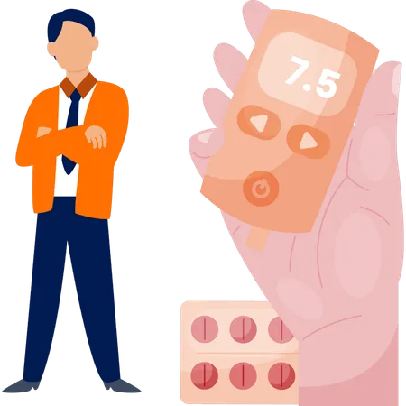 Boy with diabetes classification  Illustration