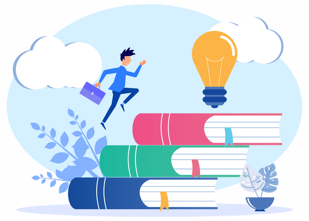 Boy with education idea  Illustration