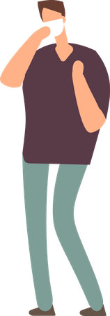 Boy With Facemask Illustration
