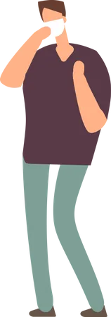 Boy With Facemask  Illustration