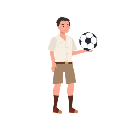 Boy with football  Illustration