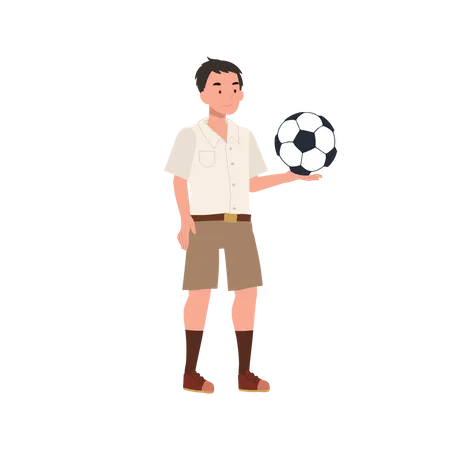 Boy with football  Illustration