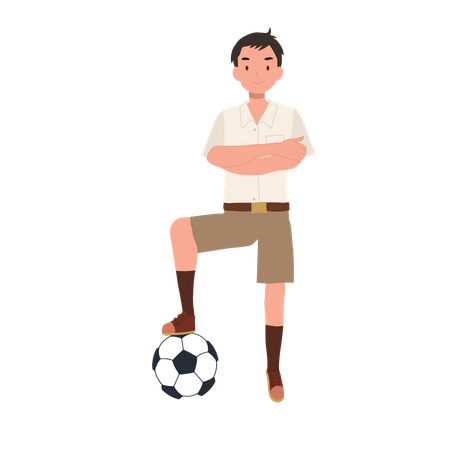 Boy with football  Illustration