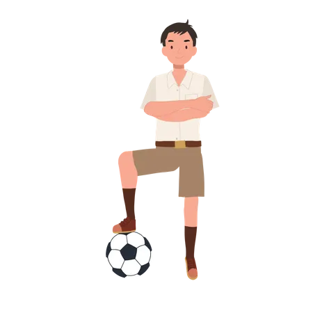 Boy with football  Illustration