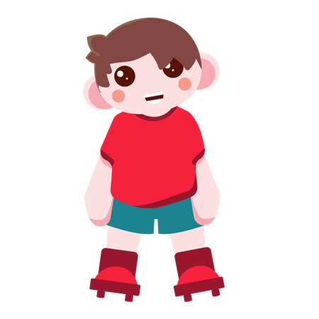 Boy with football kit doing football pose  Illustration