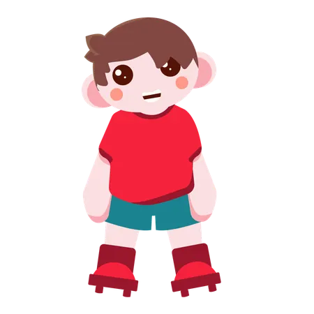 Boy with football kit doing football pose  Illustration